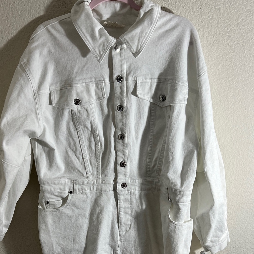 Eloquii women’s dress Sz 18 Oversized Denim Midi white baddie - Picture 7 of 12